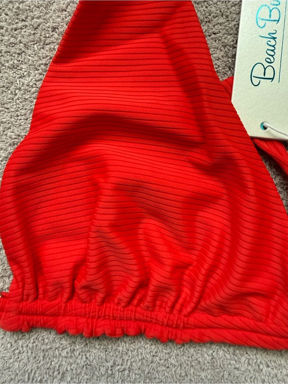 NEW - BEACH BUNNY - Georgia Halter Swim Top - RED - Picture 3 of 7